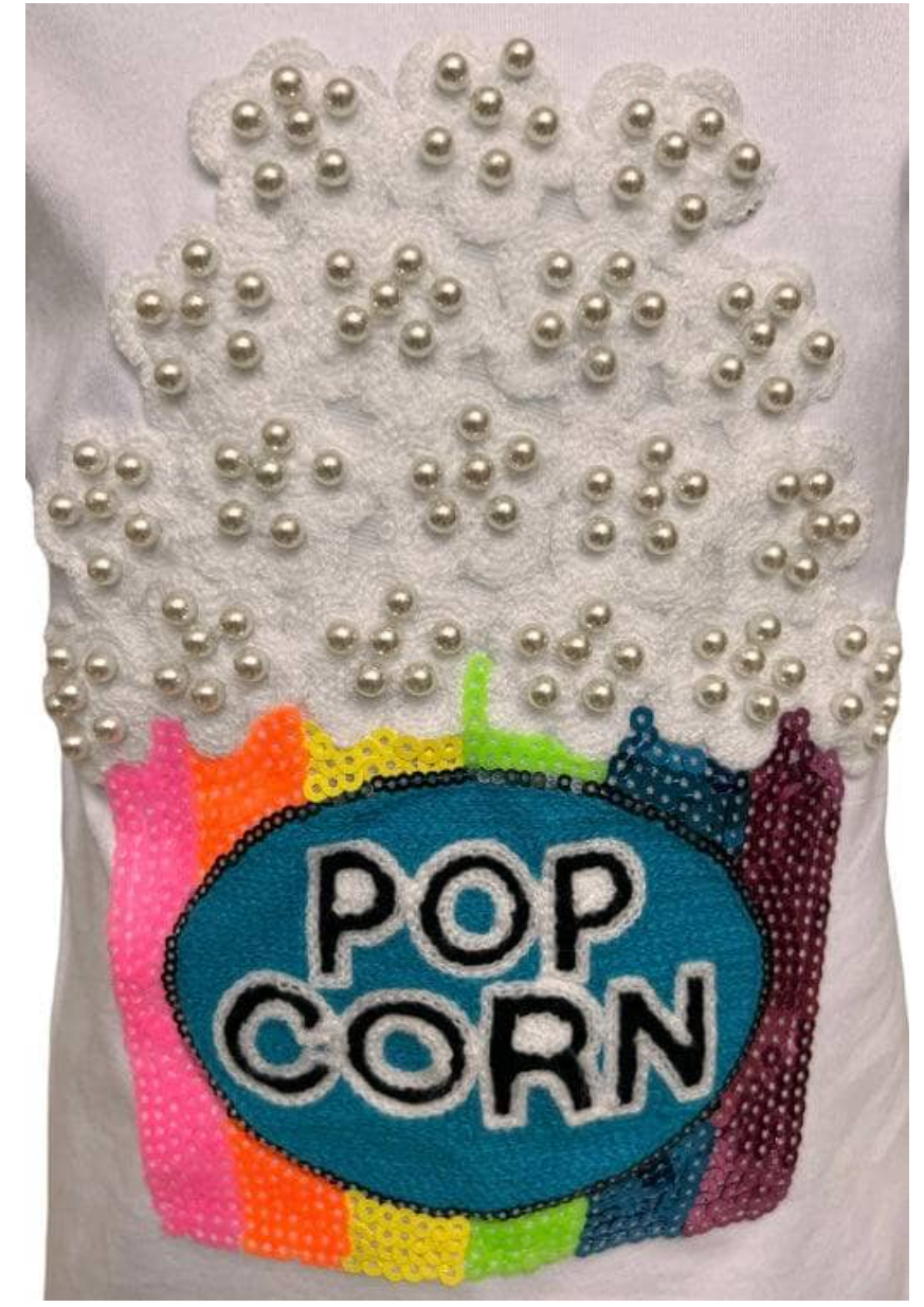 Pearl And Popcorn Ringer Tshirt